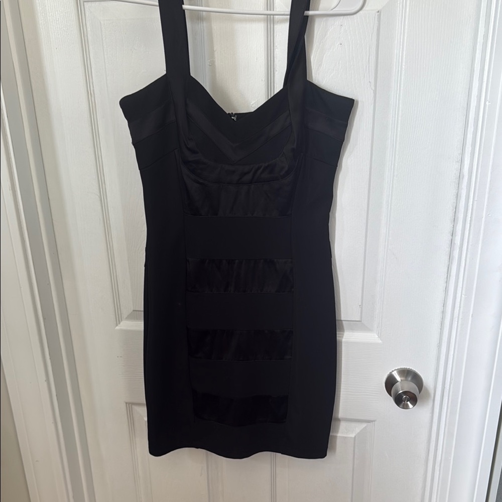 XOXO Black Bodycon Mini Dress Square Neck Sleeveless